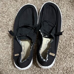 Hey Dude Black Patterned Wendy Slip-On Sneakers